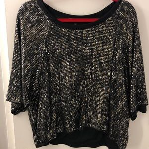 Sequin dolman sleeve top